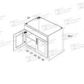 Base 27" - Ashton Grey 27 Inches Sink Base Cabinet
